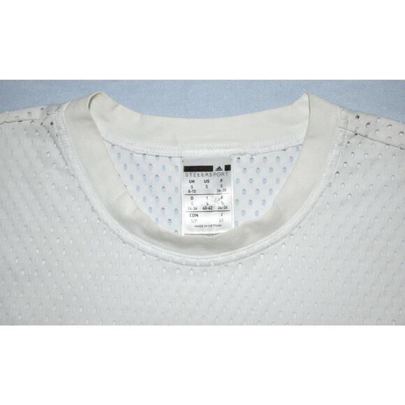 A8 ADIDAS BY STELLA McCARTNEY Stella Sport White Climate Mesh Shirt Top Size S - Picture 6 of 7